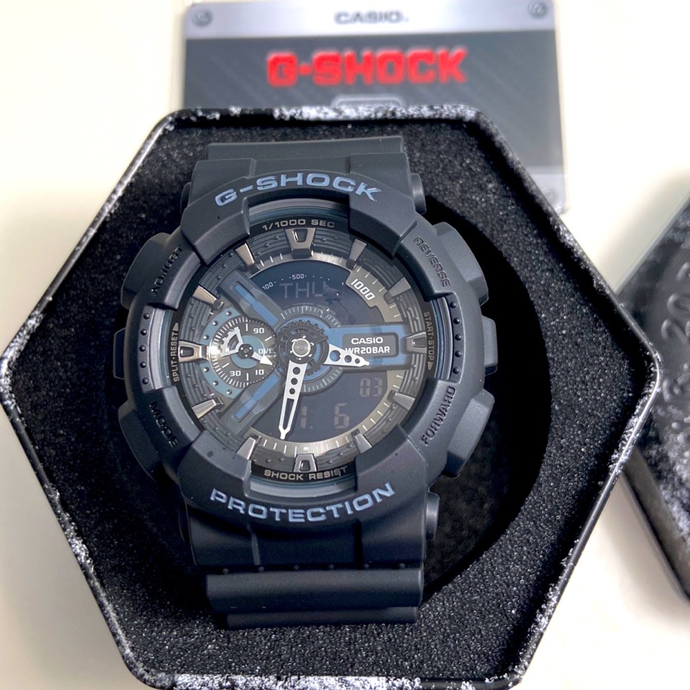 G-Shock Men’s Analog Digital Black Resin Strap Watch, 55mm GA110-1B - NEW!